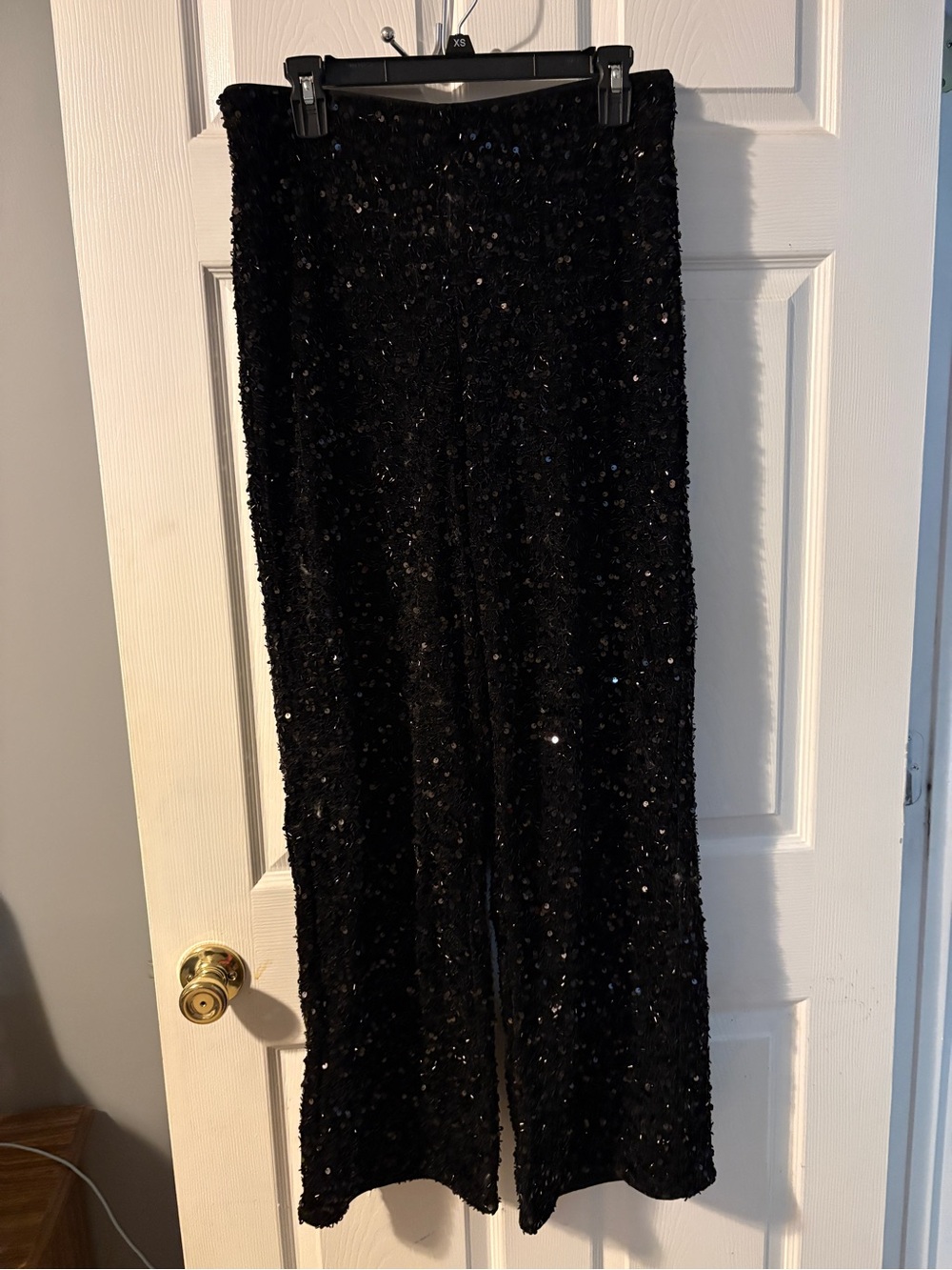 H&M Black Sequin Wide-Leg Pants